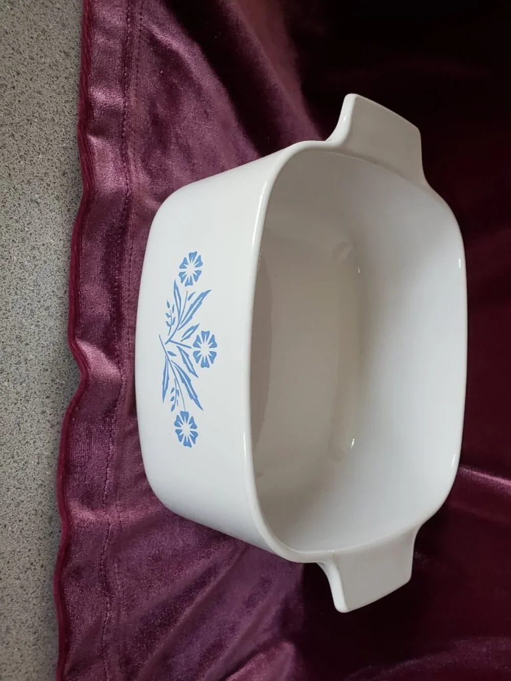 VTG CORNING WARE BLUE CORNFLOWER SQUARE CASSEROLE DISH